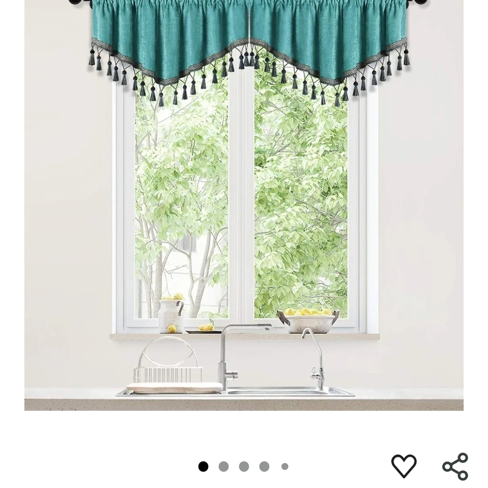 Elk Teal and Black Tassel Curtains